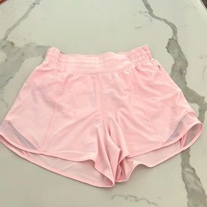 Lululemon high rise hotty hot shorts, color: strawberry milkshake
